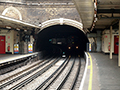 London Underground Circle Line platform at Sloane Square, clockwise direction